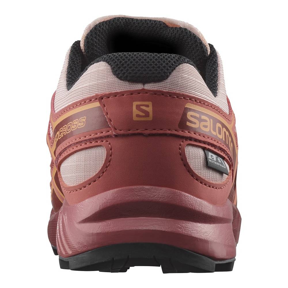 Kids Salomon Speedcross Shoes 6 English Rose Cow Hide Cantaloupe