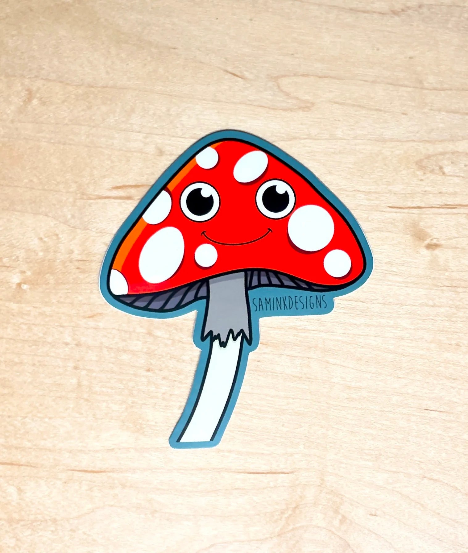 Smiley Mushroom Sticker