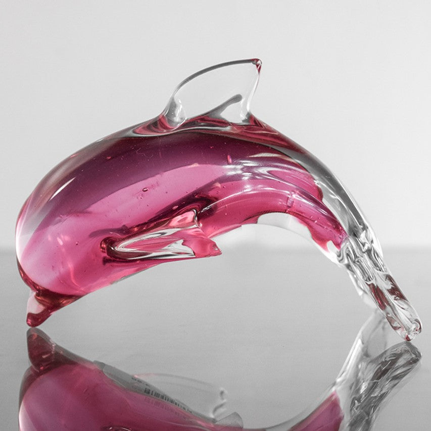 Glass Dolphin Pink