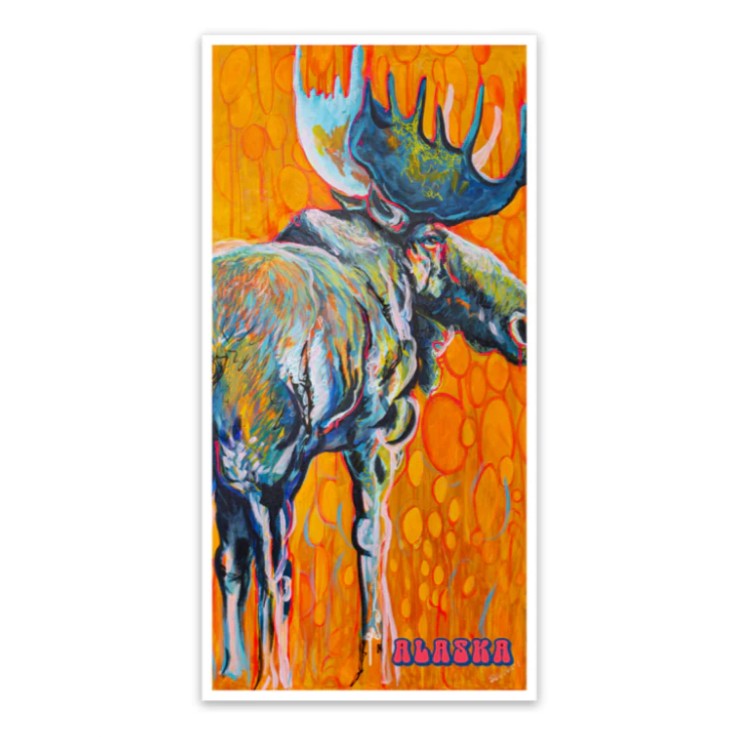 Summer Moose Sticker