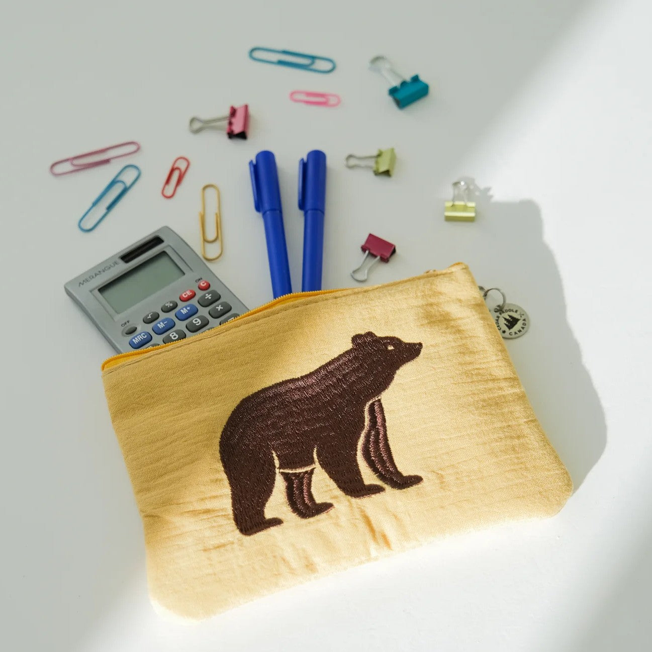 Bear Embroidered Pouch