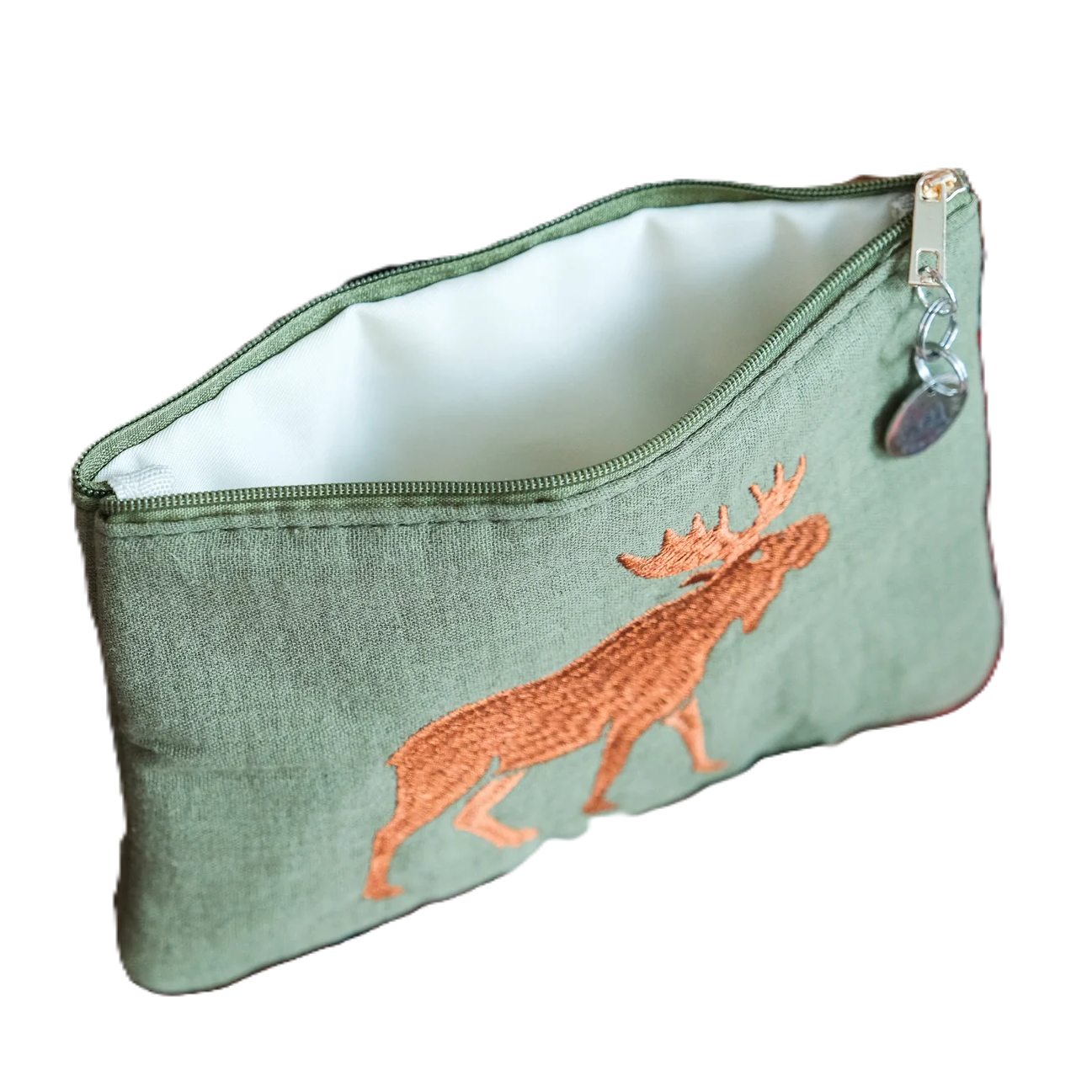 Moose Embroidered Pouch
