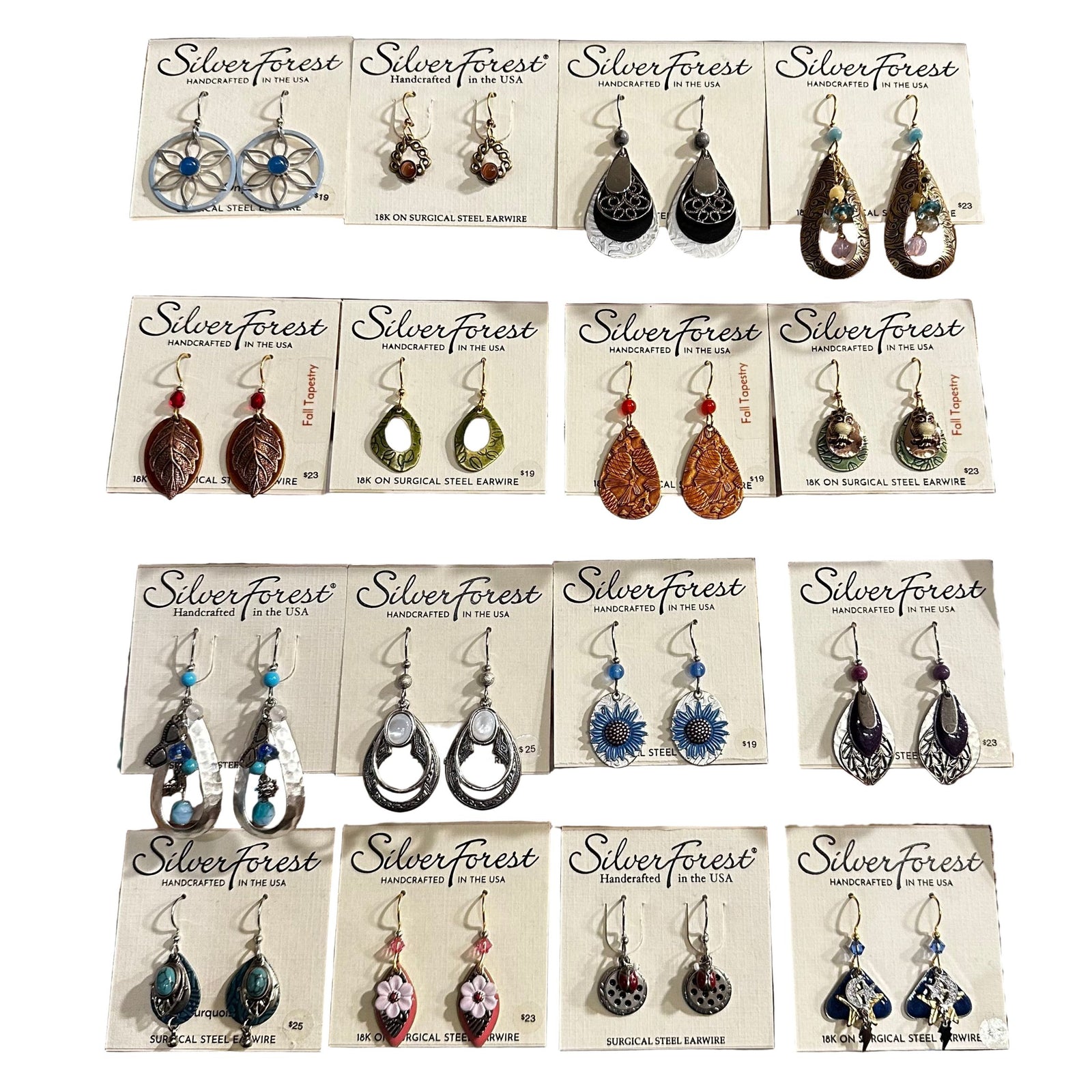 Silver Forest Metal Earrings - Assorted