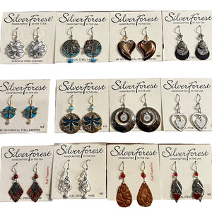 Silver Forest Metal Earrings - Assorted