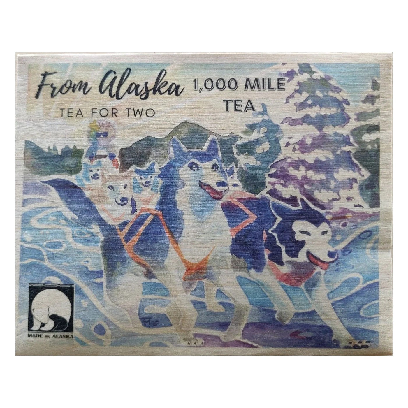 1,000 Mile Tea for 2 Wooden Postcard