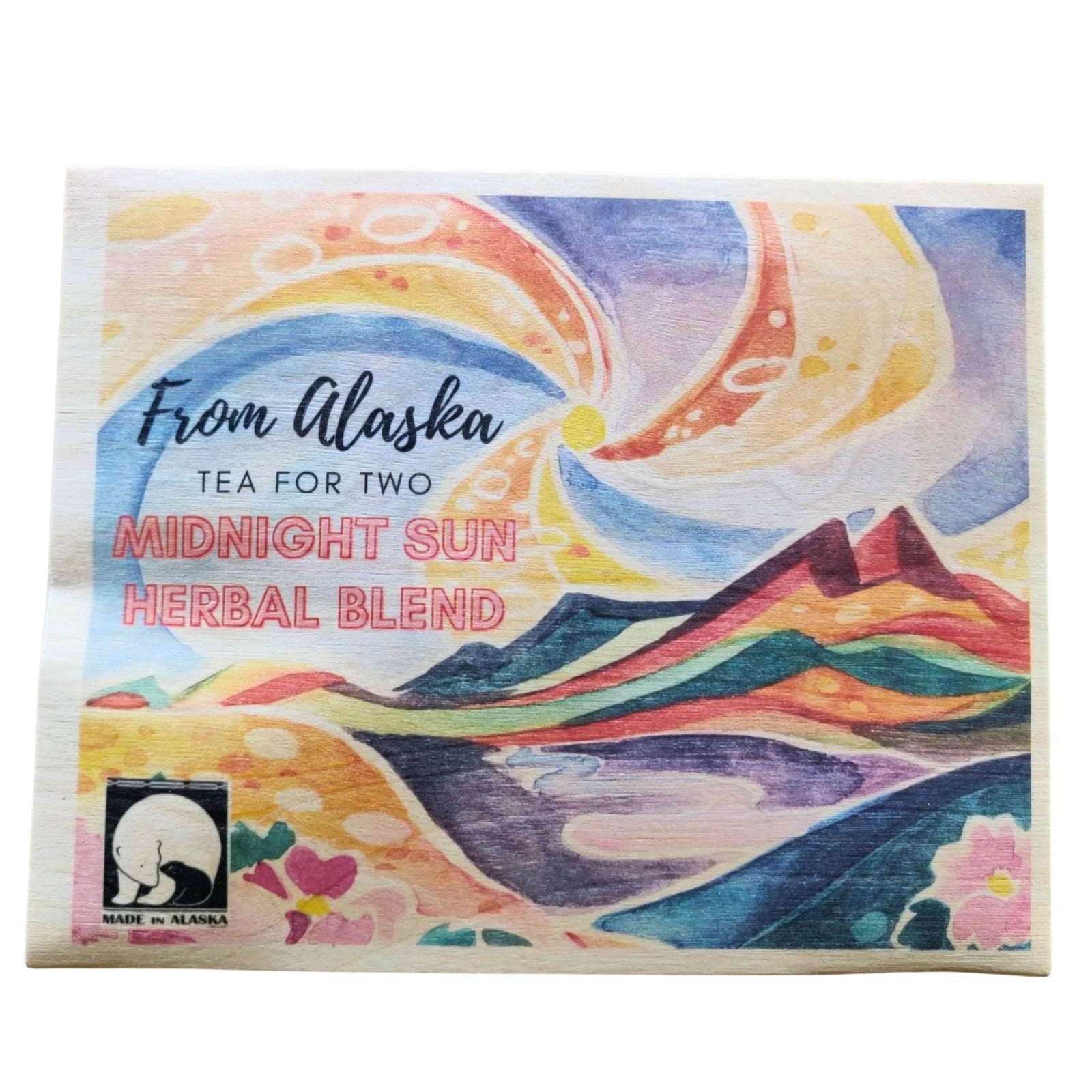 Midnight Sun Tea for 2 Wooden Postcard