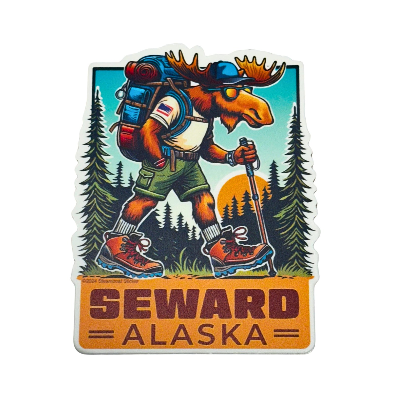 Moose Backpacker Sticker