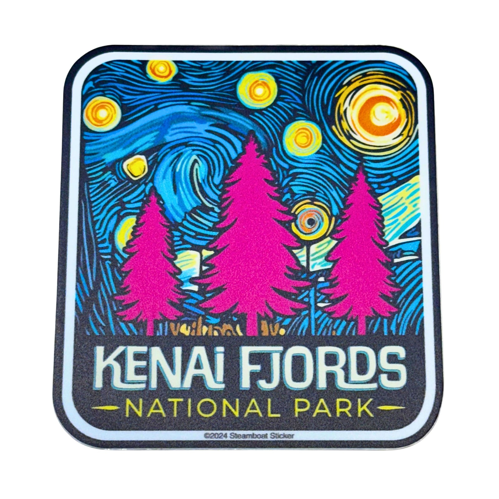 Starry Night Pines Sticker