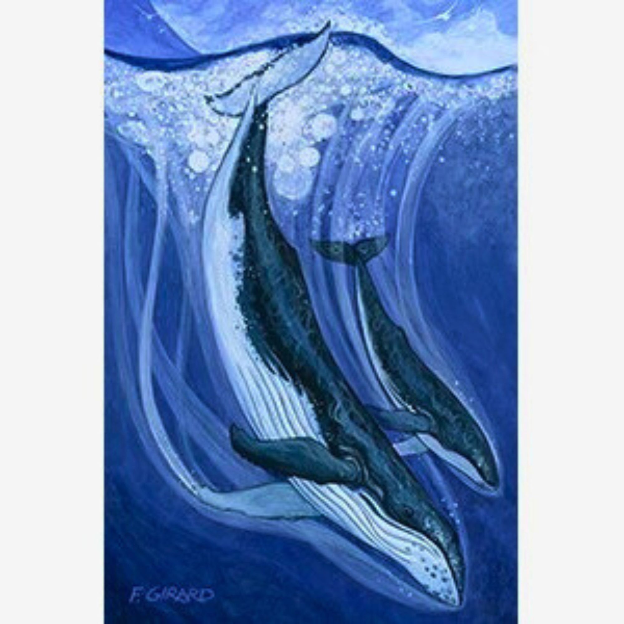 Humpbacks - Wood Block by artist Francois Girard