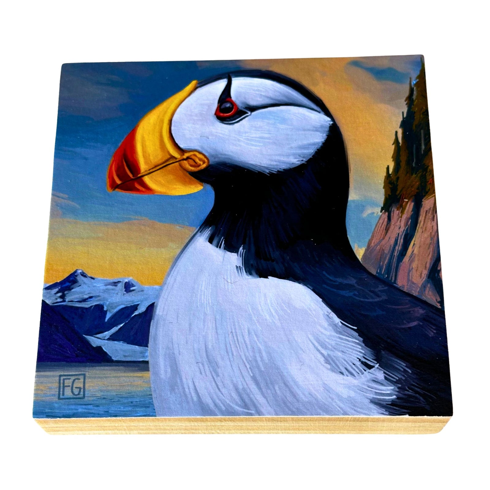 Puffin Portrait- Wood Block by artist Francois Girard