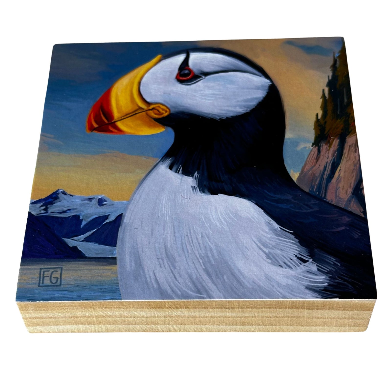 Puffin Portrait- Wood Block by artist Francois Girard