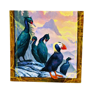 Tufted Puffin - Wood Block 3.5x3.5 by Artist Francois Girard