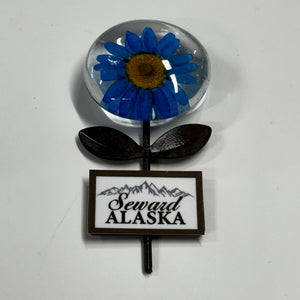 Floral Metal Stone Magnet