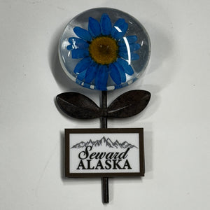 Floral Metal Stone Magnet