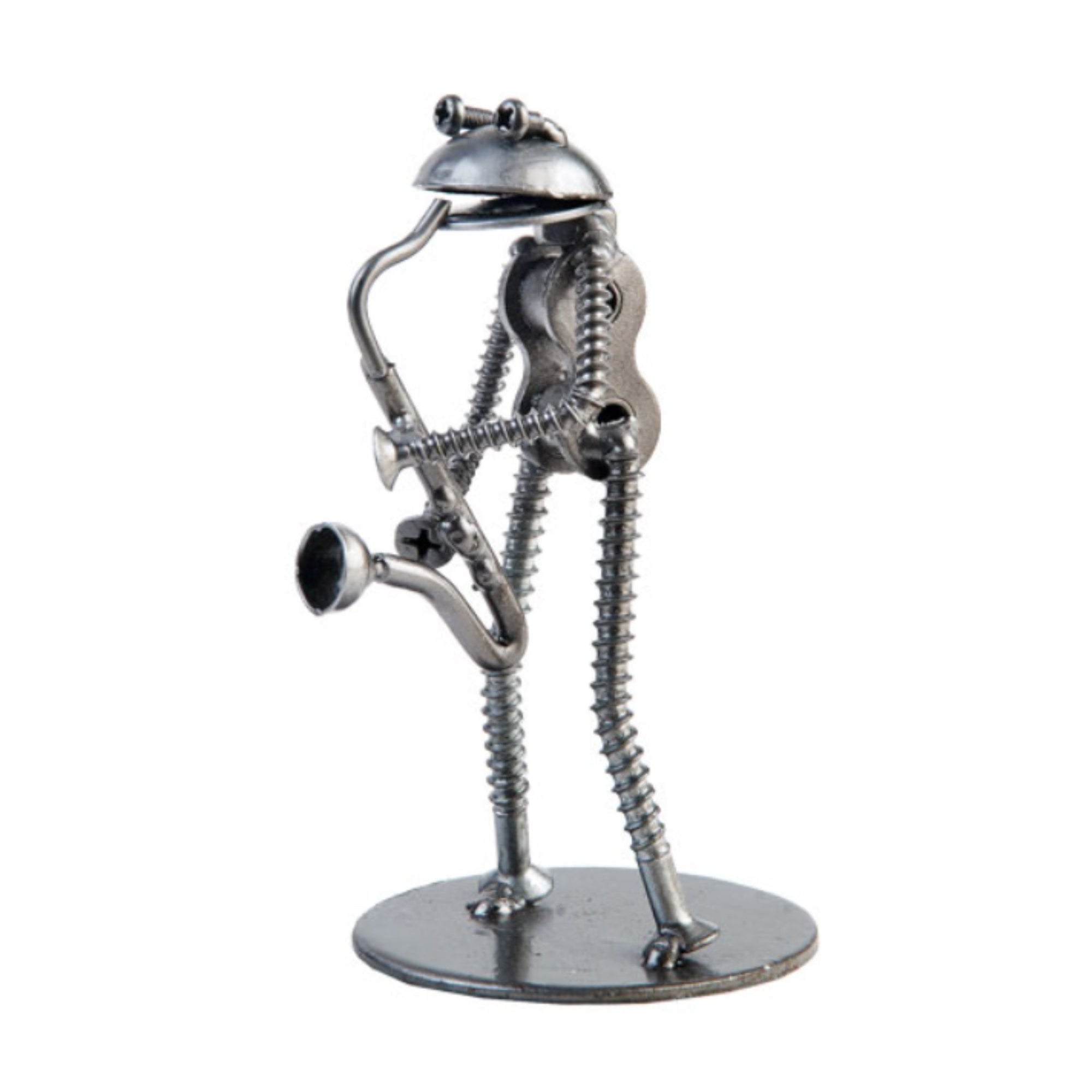 Frog Saxophonist Metal Figurine