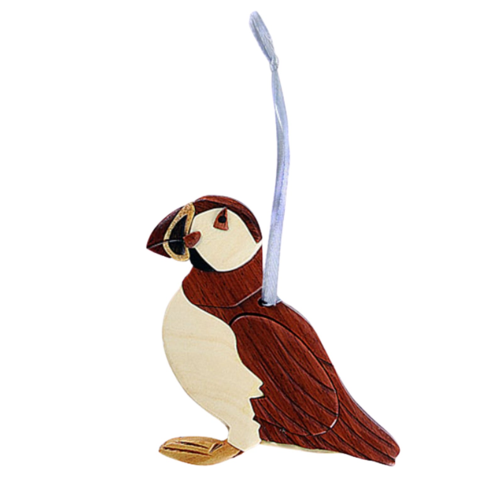 Puffin Intarsia Wood Ornament