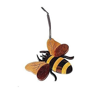 Bee Wood Intarsia Ornament