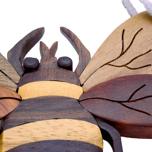 Bee Wood Intarsia Ornament