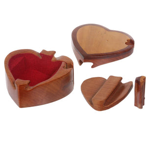 Heart Intarsia Wood Puzzle Box