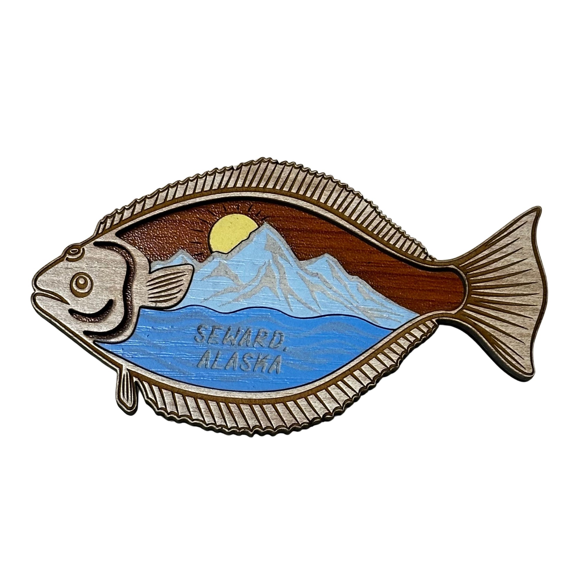 Halibut Alaska Scene Magnet