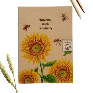 Recycled Paper Notebook with Illustrated Cover