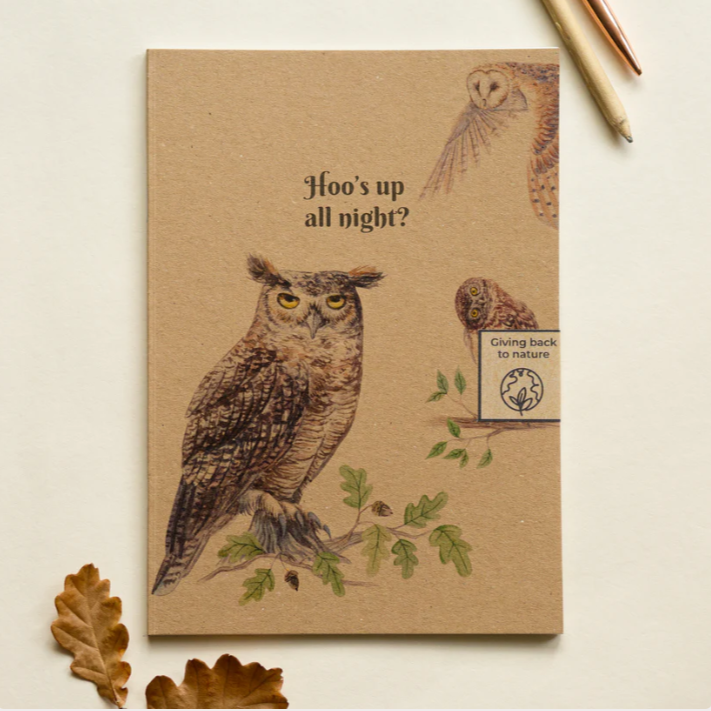 Recycled Paper Notebook with Illustrated Cover