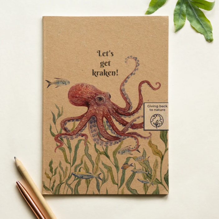 Recycled Paper Notebook with Illustrated Cover