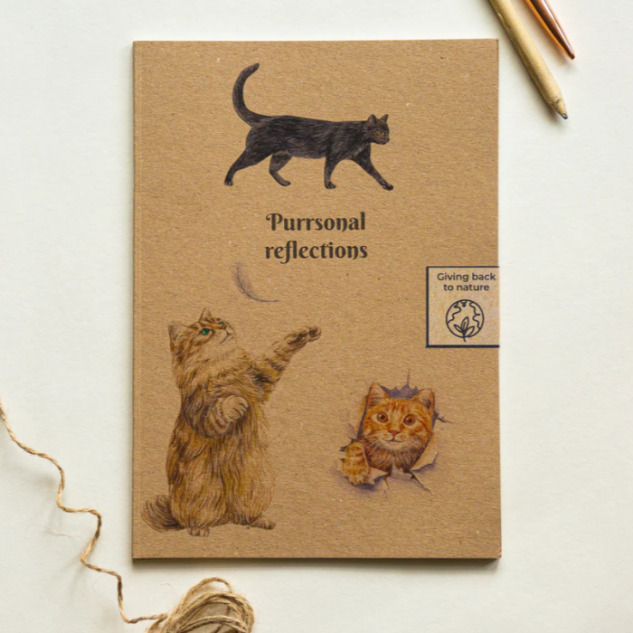 Recycled Paper Notebook with Illustrated Cover