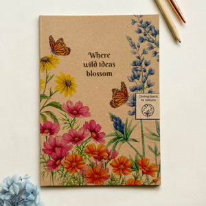 Recycled Paper Notebook with Illustrated Cover