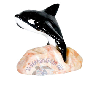 Leaping Marble 2in Orca Figurine