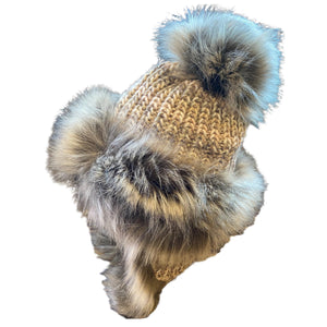 Bayka Caramel Hat With Faux Pom