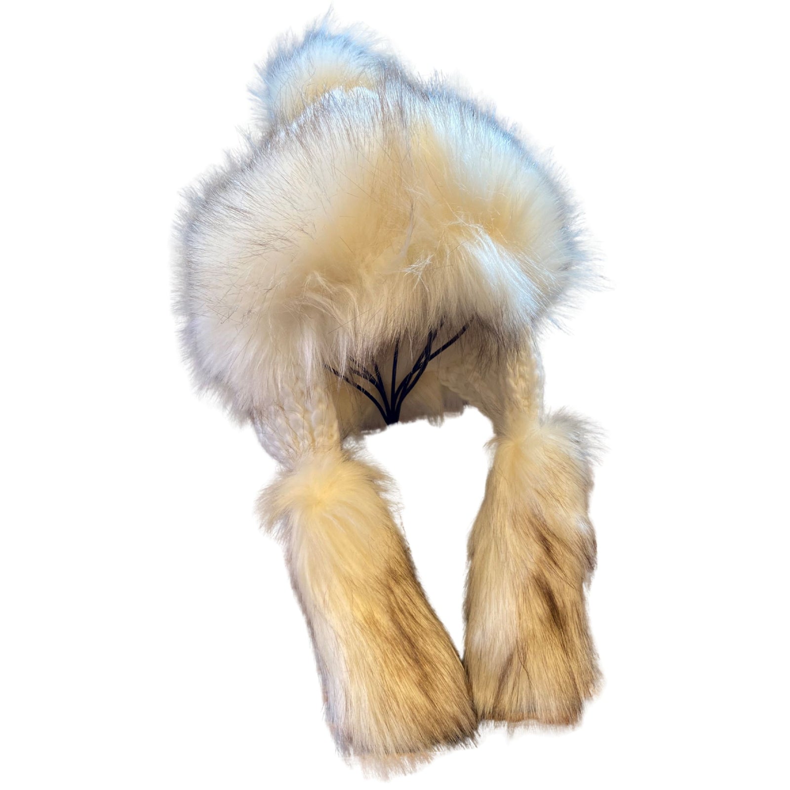 Bayka Cream Hat with Faux Fur Pom