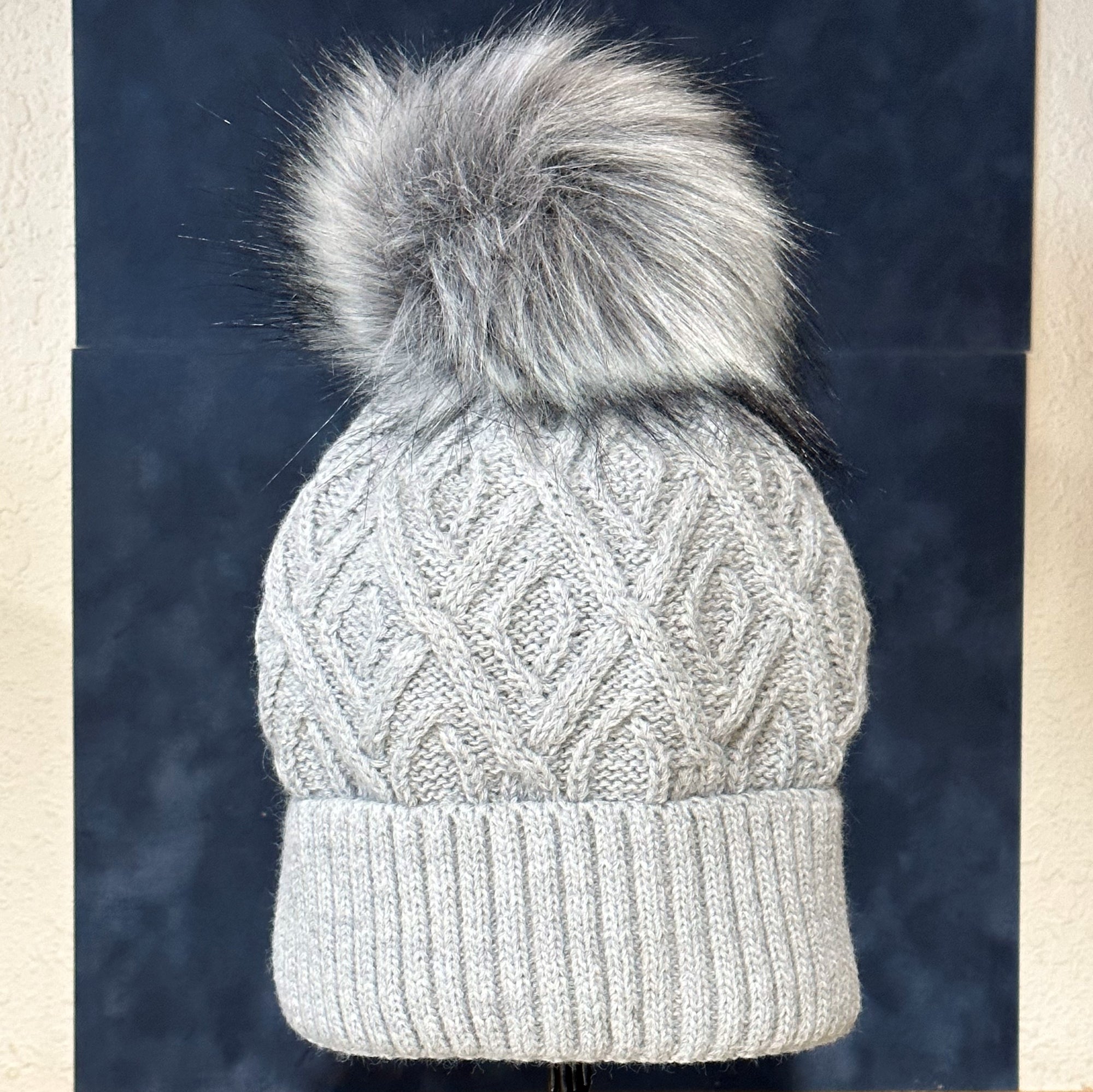 Faux Fur Pom Beanie