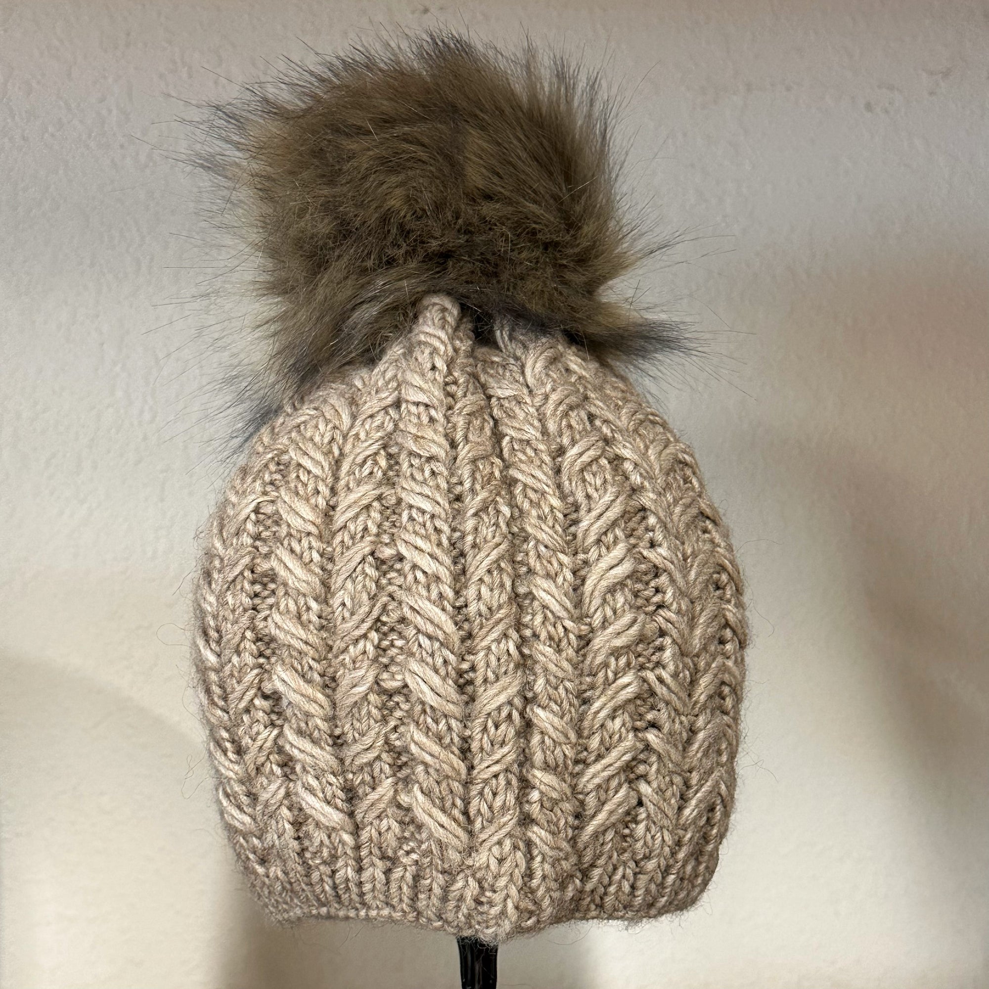 Faux Pom Cafe Beanie