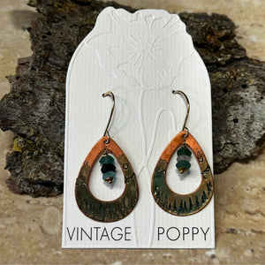 Copper Enamel Earrings