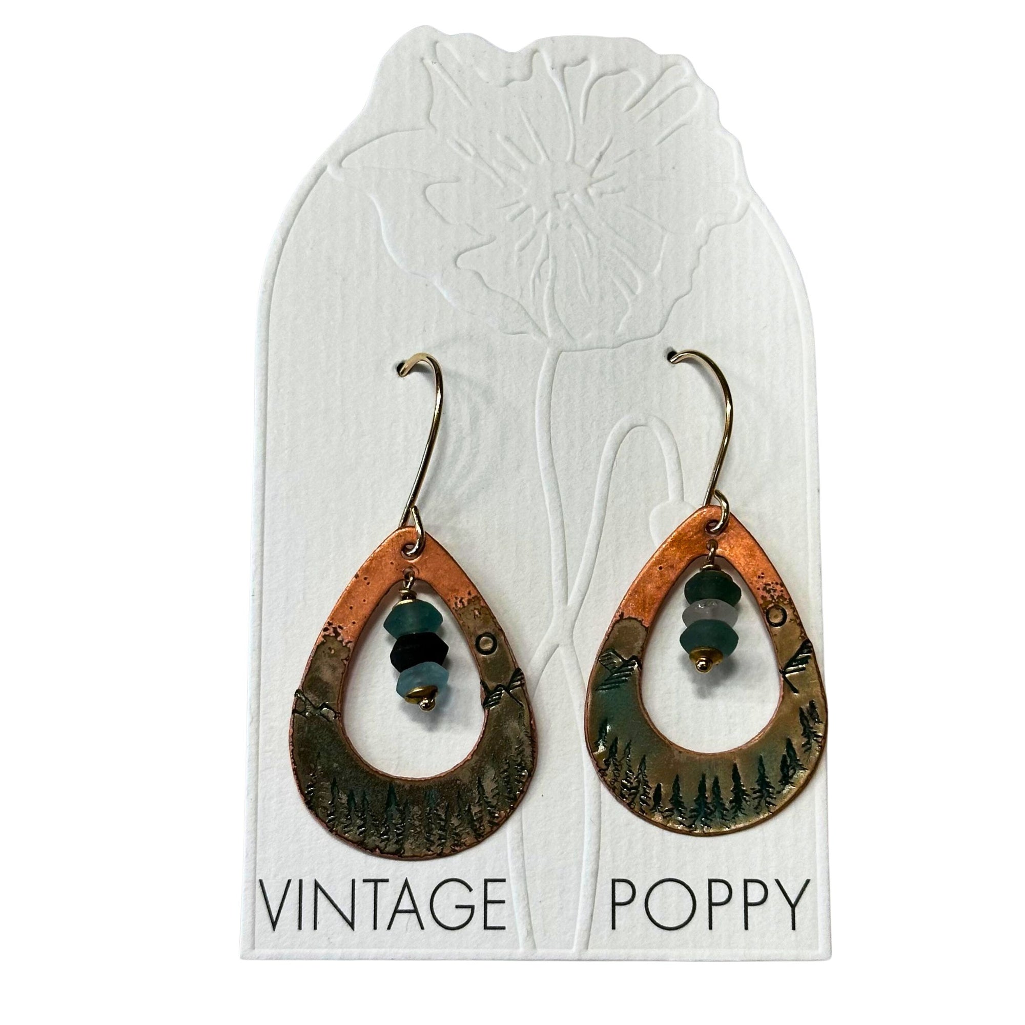 Copper Enamel Earrings