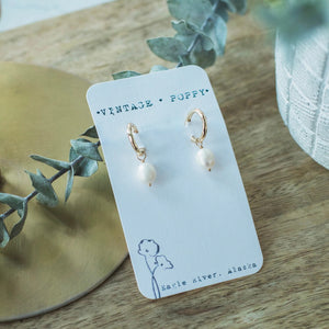Gold Freshwater Pearl Earrings