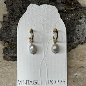 Gold Freshwater Pearl Earrings