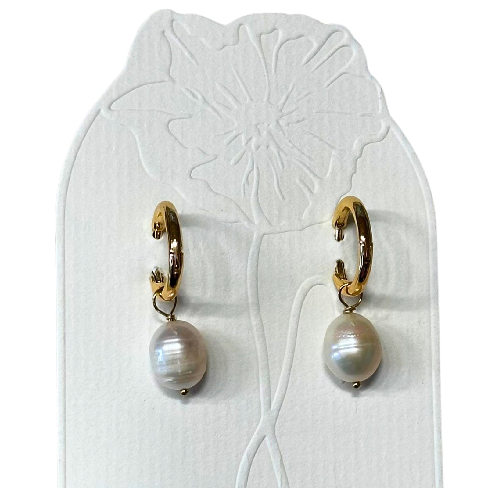 Gold Freshwater Pearl Earrings