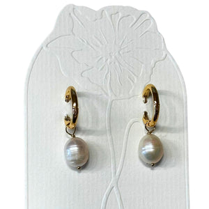 Gold Freshwater Pearl Earrings