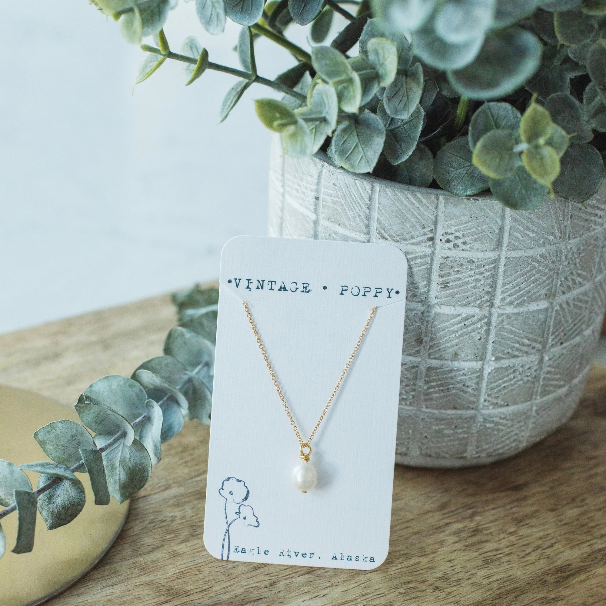 Gold Freshwater Pearl Necklace