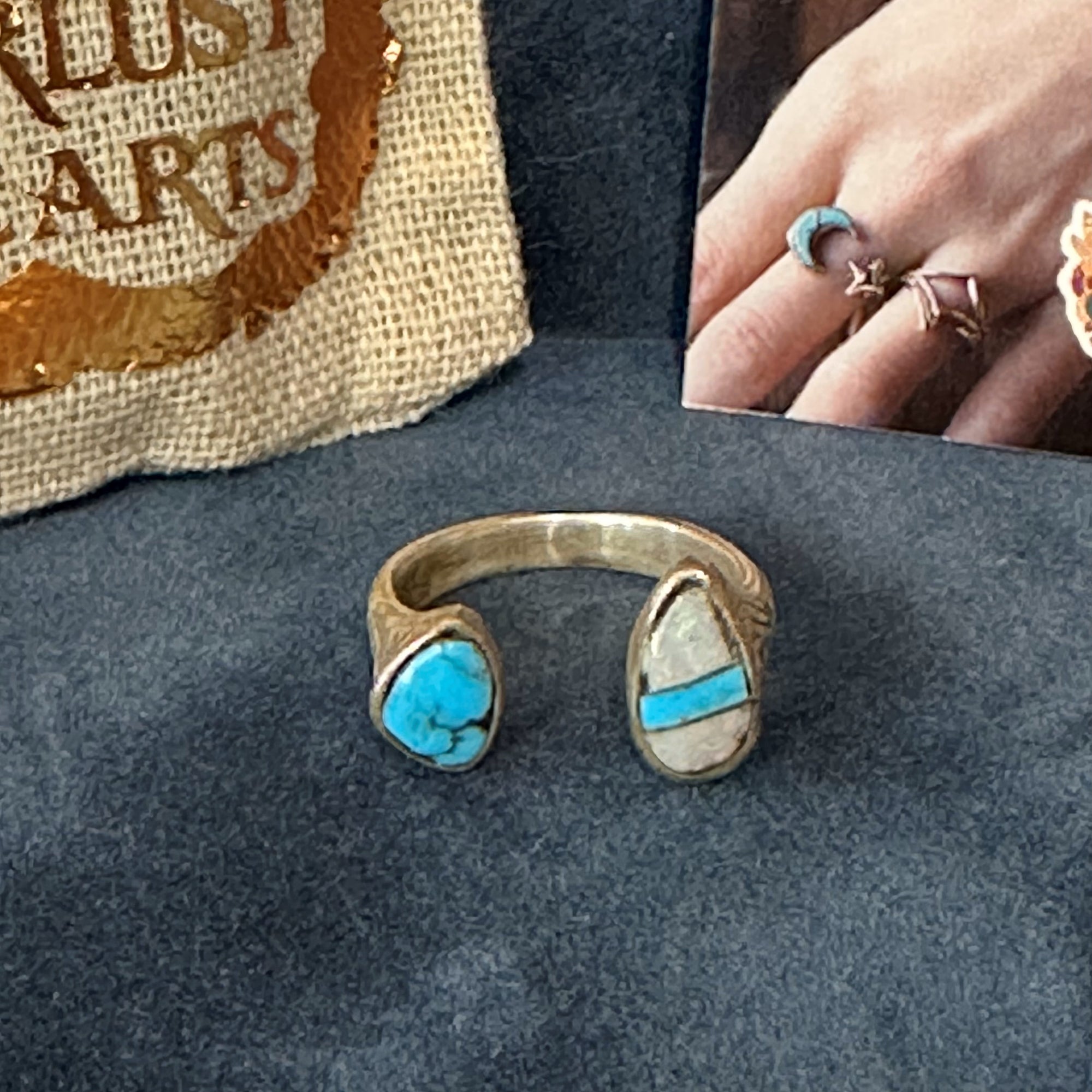 Woodgrain Oval Inlay Ring