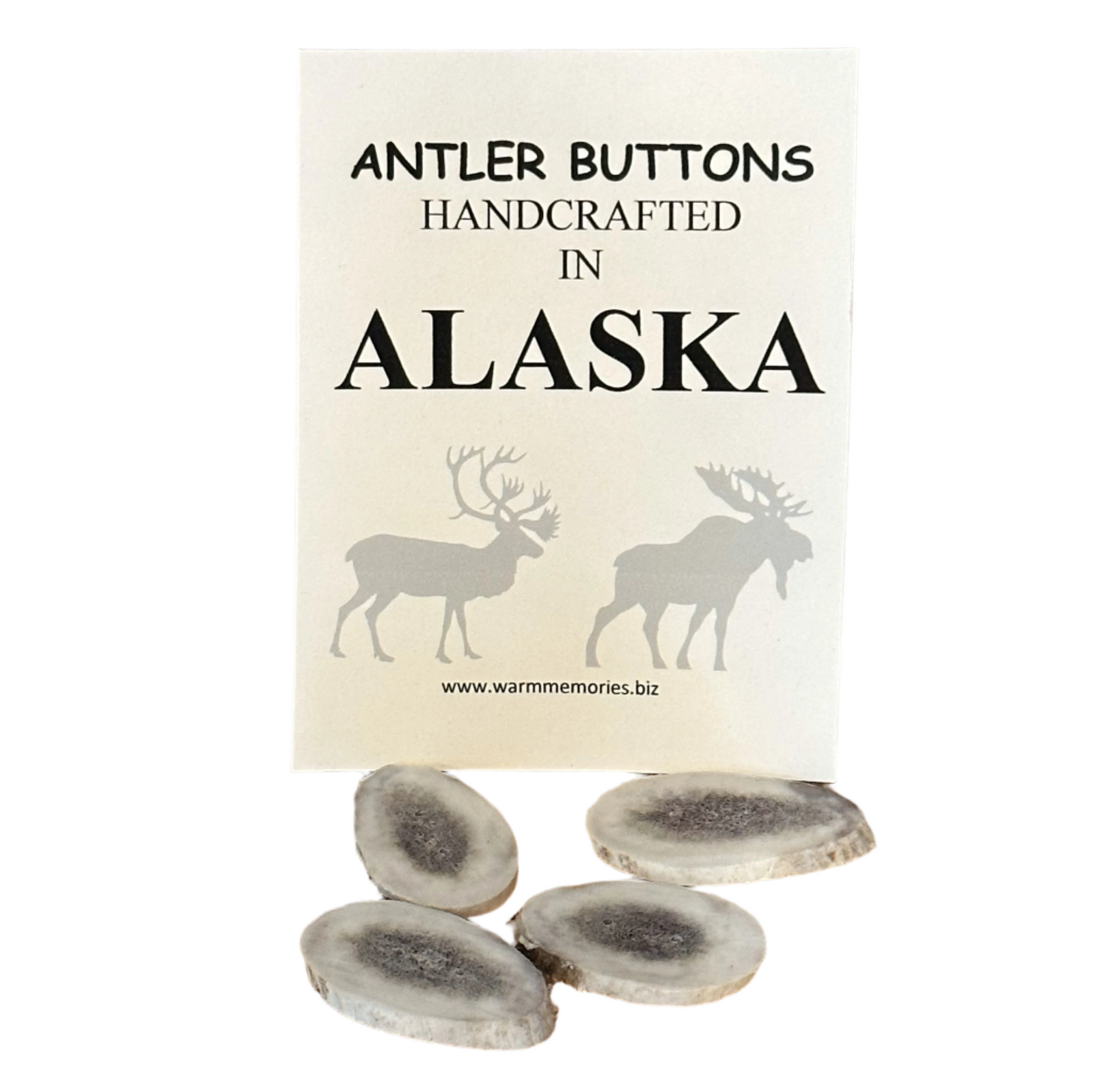 Antler Slice Buttons - Set of 4