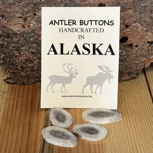 Antler Slice Buttons - Set of 4
