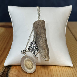 Antler Tip Necklace With Charm