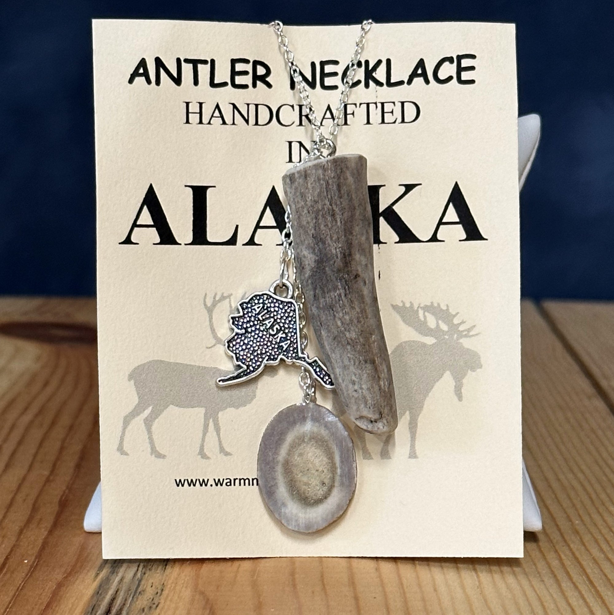 Antler Tip Necklace With Charm