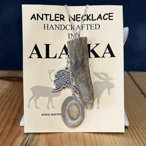 Antler Tip Necklace With Charm