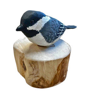 Black Capped Chickadee Wood Carving