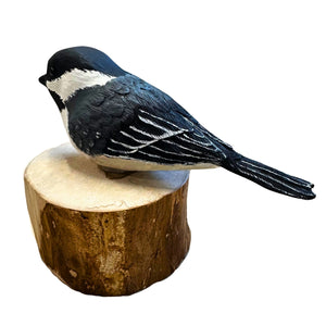 Black Capped Chickadee Wood Carving