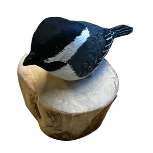 Black Capped Chickadee Wood Carving